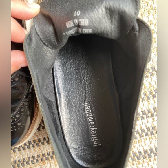 Jeffrey Campbell Lace-up Patent Leather Platform‎ Oxford wing tip shoe  10 - Picture 7 of 7